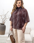 Elegant women’s blouse YR със стилен дизайн, изработена от 70% polyester и 30% spandex, Whiteа и с дълги Sleeveи.