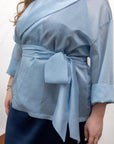 Cape im Blazer-Stil aus leichtem Stoff