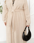 Long fluffy cardigan with belt - Twiggy Shop