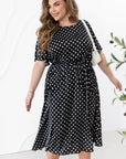 Silk midi dress with polka dots - Twiggy Shop