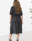 Silk midi dress with polka dots - Twiggy Shop