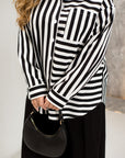 Linen striped shirt in black - Twiggy Shop
