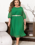 Chiffon dress with belt - Twiggy Shop