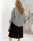 Linen striped shirt in black - Twiggy Shop