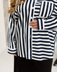 Linen striped shirt в Dark blueьо - Twiggy Shop
