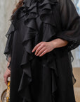 Short dress with ruffles