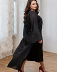 Asymmetrical cape made of lightweight fabric YR, направена от viscose 90% и polyester 10%, показана на изображението.