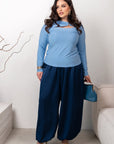Elegant women’s blouse with draping and a decorated neckline, марка YR, от polyester, viscose и elastane.