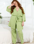 Three-piece cotton muslin pajama set - Twiggy Shop