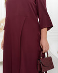 Knee-length dress with belt - Twiggy Shop