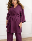 Three-piece cotton muslin pajama set - Twiggy Shop