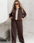 Quilted set with wide-leg trousers - Twiggy Shop