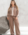 Quilted set with wide-leg trousers - Twiggy Shop