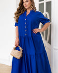 Дълга linenена рокля с копчета - Twiggy Shop