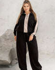 Quilted set with wide-leg trousers - Twiggy Shop