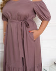 Linen midi dress с презрамки - Twiggy Shop