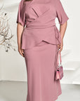 Elegantní set zavinovací halenky a midi sukně
