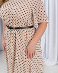 Polka-dot chiffon midi dress