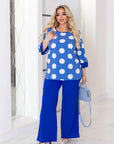 Set aus Bluse und Hose mit weitem Bein
