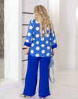 Set aus Bluse und Hose mit weitem Bein