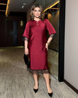 Satin dress with lace - Twiggy Shop