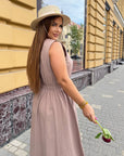 Lniana sukienka midi