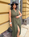Linen midi dress