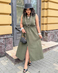 Linen midi dress