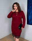 Short velvet dress with lace - Twiggy Shop