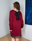 Short velvet dress with lace - Twiggy Shop