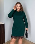 Short velvet dress with lace - Twiggy Shop