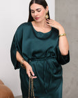 Satin set with a skirt