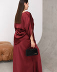 Satin set with a skirt