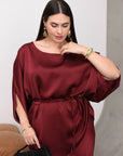 Satin set with a skirt