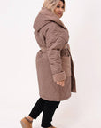 Quilted coat with a belt - Twiggy Shop