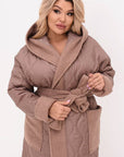 Quilted coat with a belt - Twiggy Shop