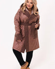 Quilted coat with a belt - Twiggy Shop