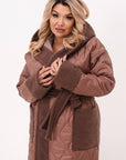 Quilted coat with a belt - Twiggy Shop