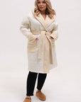Quilted coat with a belt - Twiggy Shop