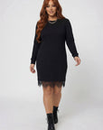 Short velvet dress with lace - Twiggy Shop