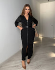Midi dress with leather panels and a belt, made from polyester, viscose and lycra, stylish design and modern look.