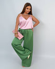 Hose aus Satin mit weitem Bein