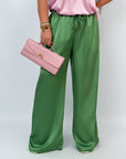 Hose aus Satin mit weitem Bein