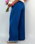 Wide-leg satin trousers