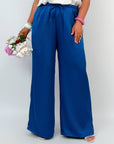 Wide-leg satin trousers