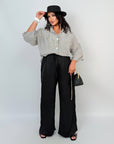 Wide-leg satin trousers