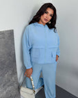 Windbreaker-fabric set made from polyester, shown in the image, comfortable and stylish for everyday use.