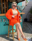 Wrap blouse and shorts set