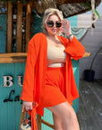 Wrap blouse and shorts set