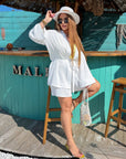 Wrap blouse and shorts set